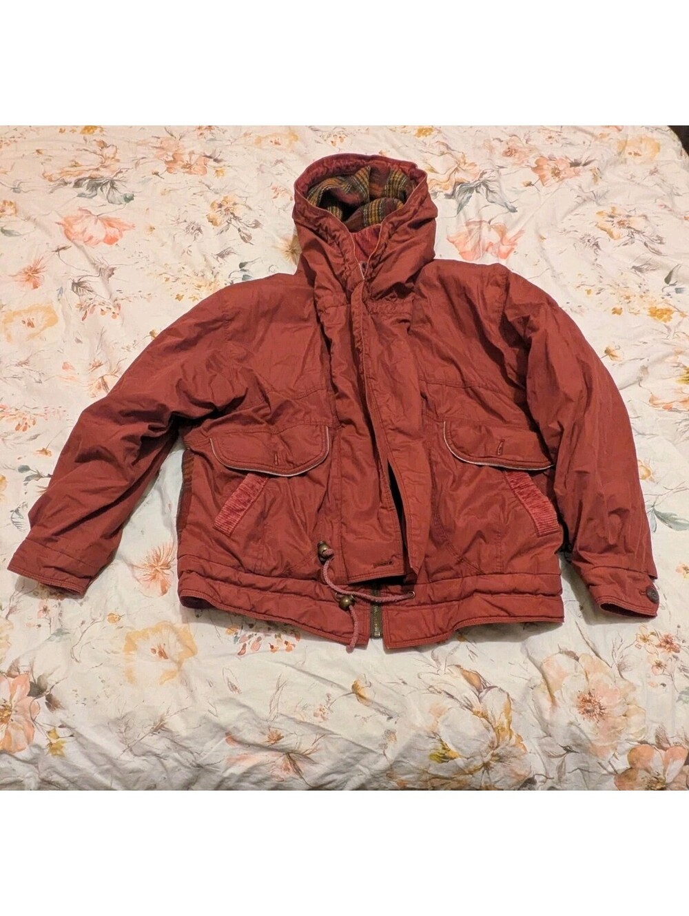 Vintage J.L. Colebrook Colorblocked Jacket Red With Green Interior.